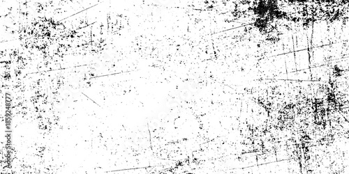 Dirty or dust film grain speck grit grunge overlay on white background grain noise particles dot line grunge texture dust noise black and white texture vector. Distressed overlay texture,
