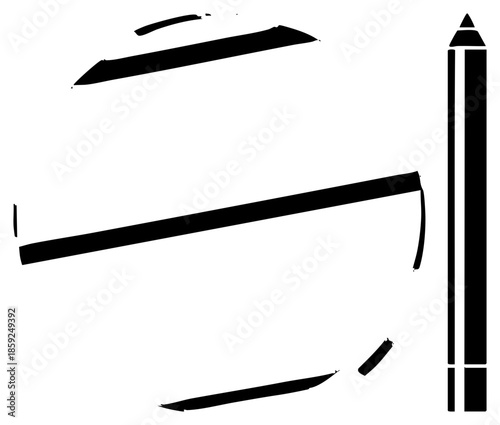 abstract brushstroke art with pencil