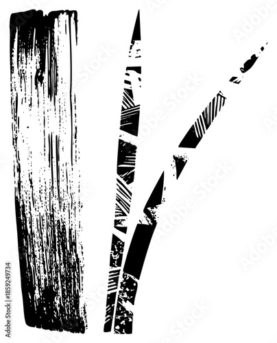 abstract black brushstroke shapes isolated