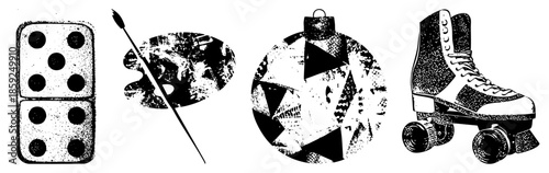 paintbrush ornament roller skate