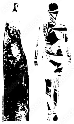 Vintage fashion silhouettes black and white vector