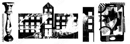 abstract urban architecture and candlestick vector