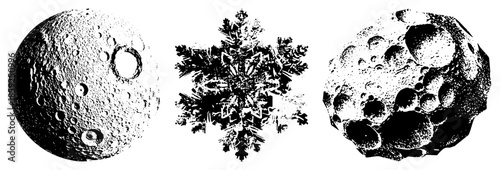 Celestial and snowflake vector illustration