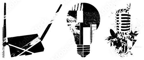 wifi router lightbulb microphone graphic