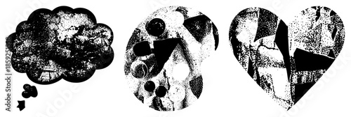 abstract thought bubble palette heart vector