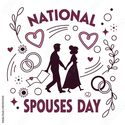 NATIONAL SPOUSES DAY vector illustration 
