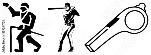 ice hockey player baseball player referee whistle