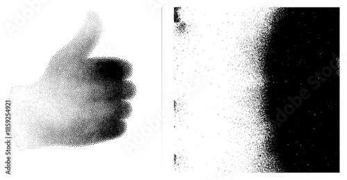 Thumbs up hand gesture dot vector