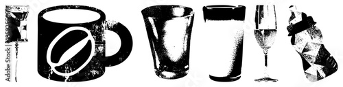 coffee mug glass champagne bottle drink