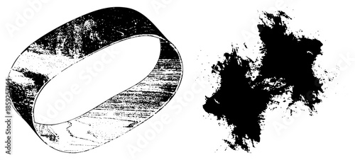Möbius strip and ink blot vector illustration