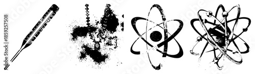 medical thermometer atomic symbol scientific illustration