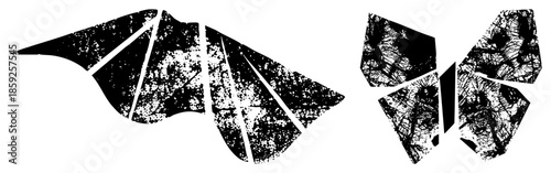 abstract geometric shapes with distressed texture