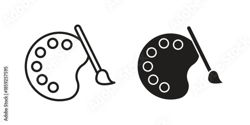 Brush and Palette icons symbol collection. Vector Illustration. vector icon set.