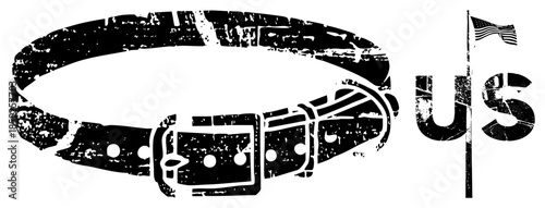 Military belt with flag and US text