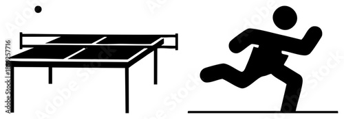 Table tennis player in action