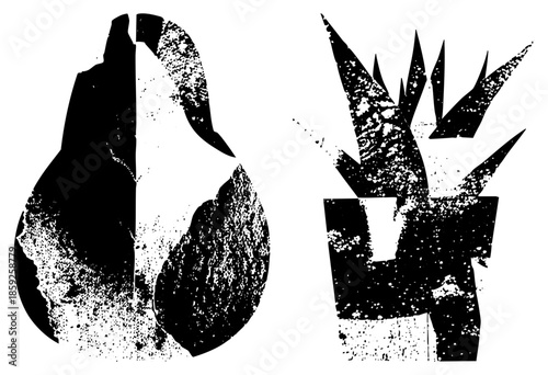 fire flame and plant silhouette vector