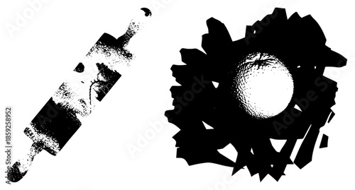 rolling pin and gear vector