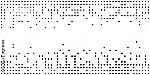 Techno abstract pixel fragment background with stipple effect square dots disappearing in noise cloud creating disintegration motion in digital art vector design