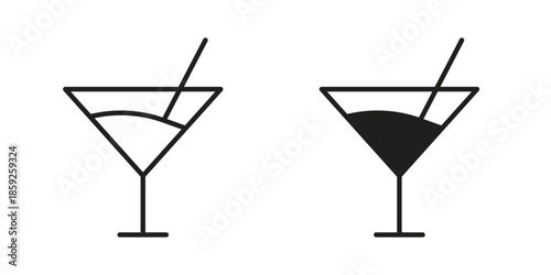 Cocktail icons symbol collection. Vector Illustration. vector icon set.