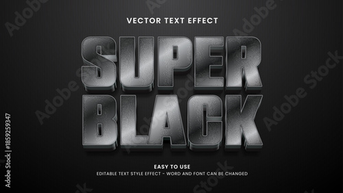 super black editable text effect 3d vector