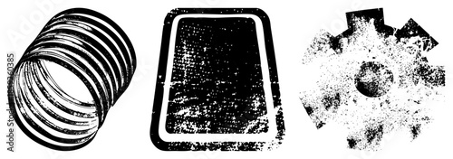 three industrial with distressed texture