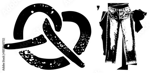 horseshoes and jeans vector illustration