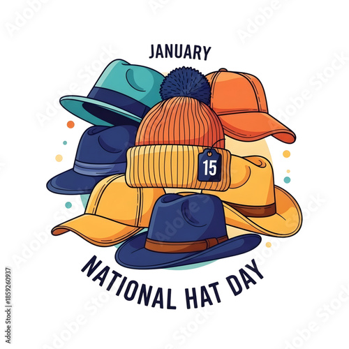USA National Hat Day January 15 vector illustration