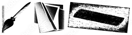 brush papers palette vector illustration