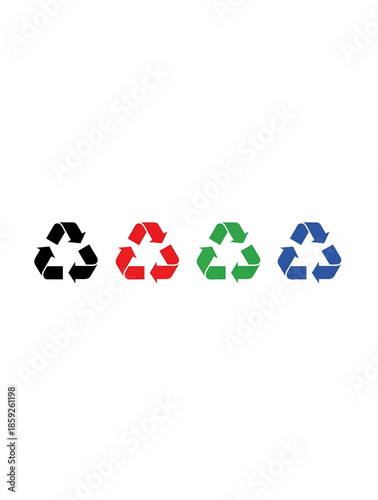 Recycling symbols showing waste segregation sustainability environment awareness pollution control resource protection climate action concept for global public health and green future