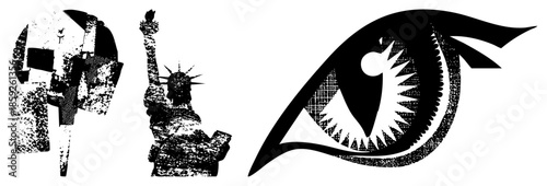 statue of liberty eye abstract symbols