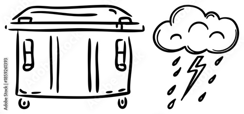 trash can with cloud