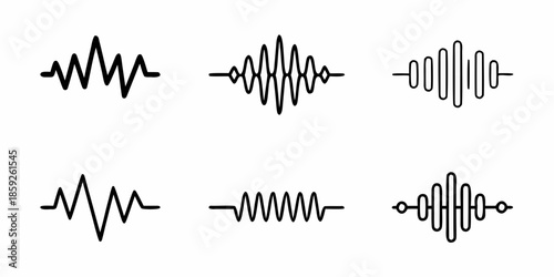 Visual representation of sound waves and audio signals in a graphic design