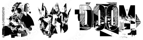 doom text logo abstract graphic design