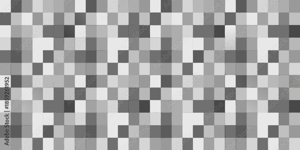 Fototapeta premium Abstract grayscale pattern of varying square shades and rectangular forms
