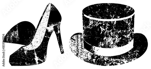 high heels and top hat vector graphic