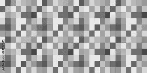 Abstract grayscale pattern of varying square shades and rectangular forms