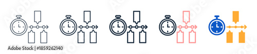 Timeline different style icons set vector illustration. 