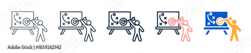 Strategy different style icons set vector illustration. 