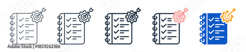Goal Setting different style icons set vector illustration. 