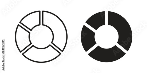 Donut chart icons symbol collection. Vector Illustration. vector icon set.