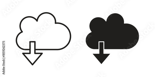 Download from Cloud icons symbol collection. Vector Illustration. vector icon set.