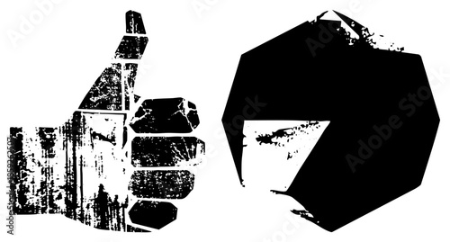 thumbs up and fist vector