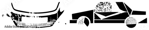 car front bumper and side profile vector