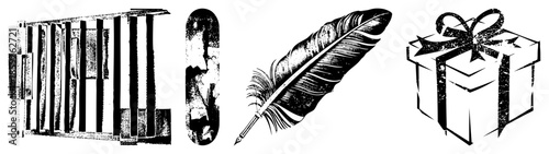 prison bars skateboard feather gift box