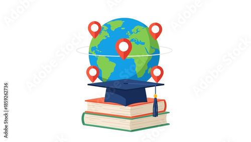 An illustration depicts a large architectural building with many domes and arches.