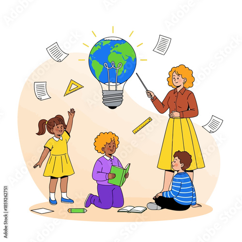 Teacher and Children Learning Global Knowledge and Fostering Innovation