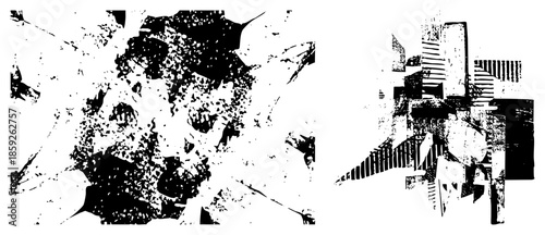 abstract black and white vector composition