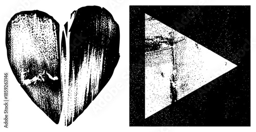 broken heart and play button