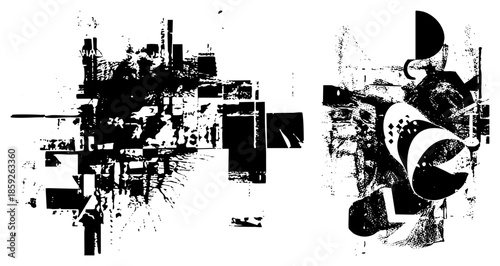 abstract geometric shapes black white