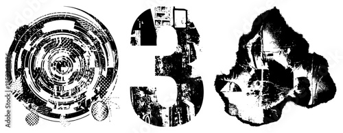 abstract number three vector graphic